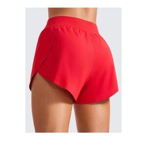 New Women XS CRZ YOGA High Waisted Split Running Shorts for Women 3" - Comfy